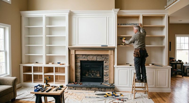 Built In Bookcase Installation in Charlotte, NC