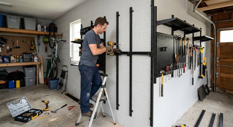 Garage Tool Rack Installation in Greensboro, NC